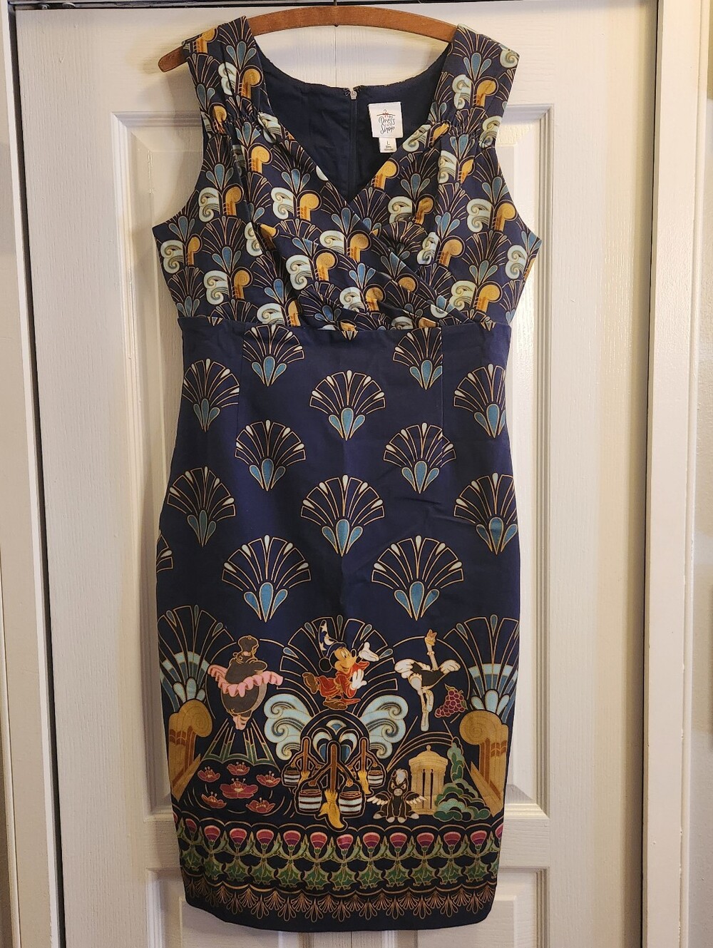 Disney Dress Shop Fantasia Art Deco Dress L NWT Sorcerer Mickey - Picture 3 of 16